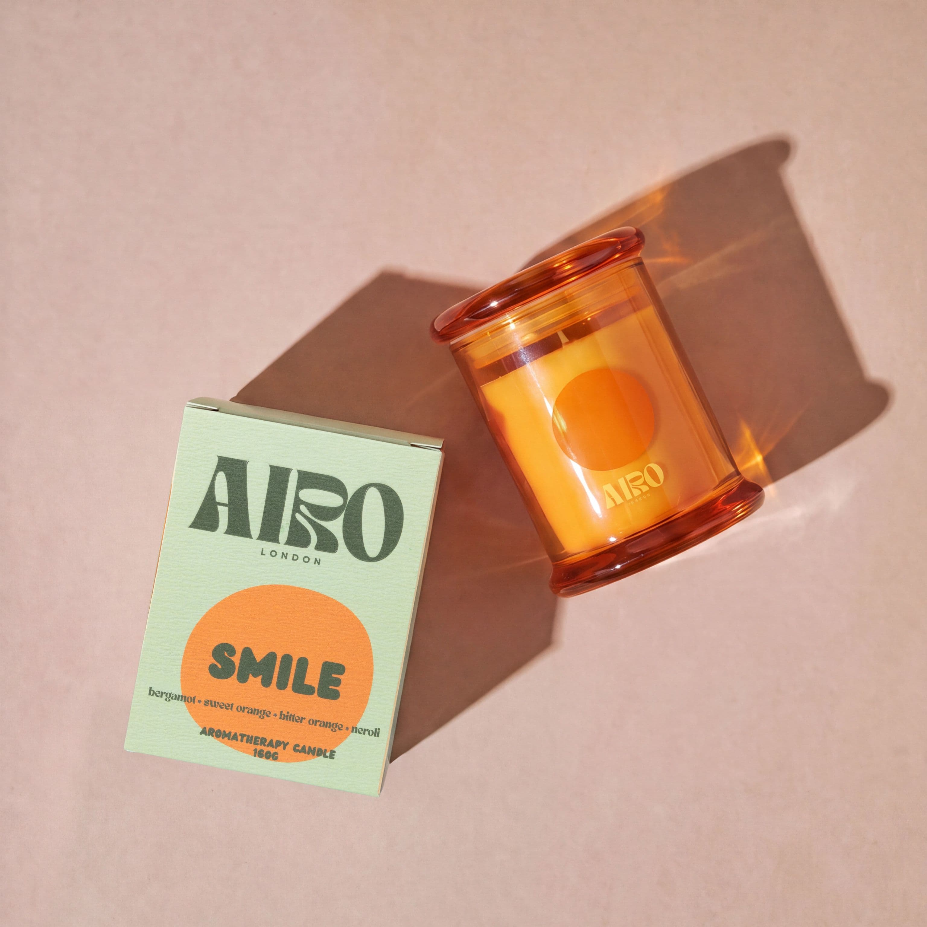 The Happiness Candle and its box, seen from above