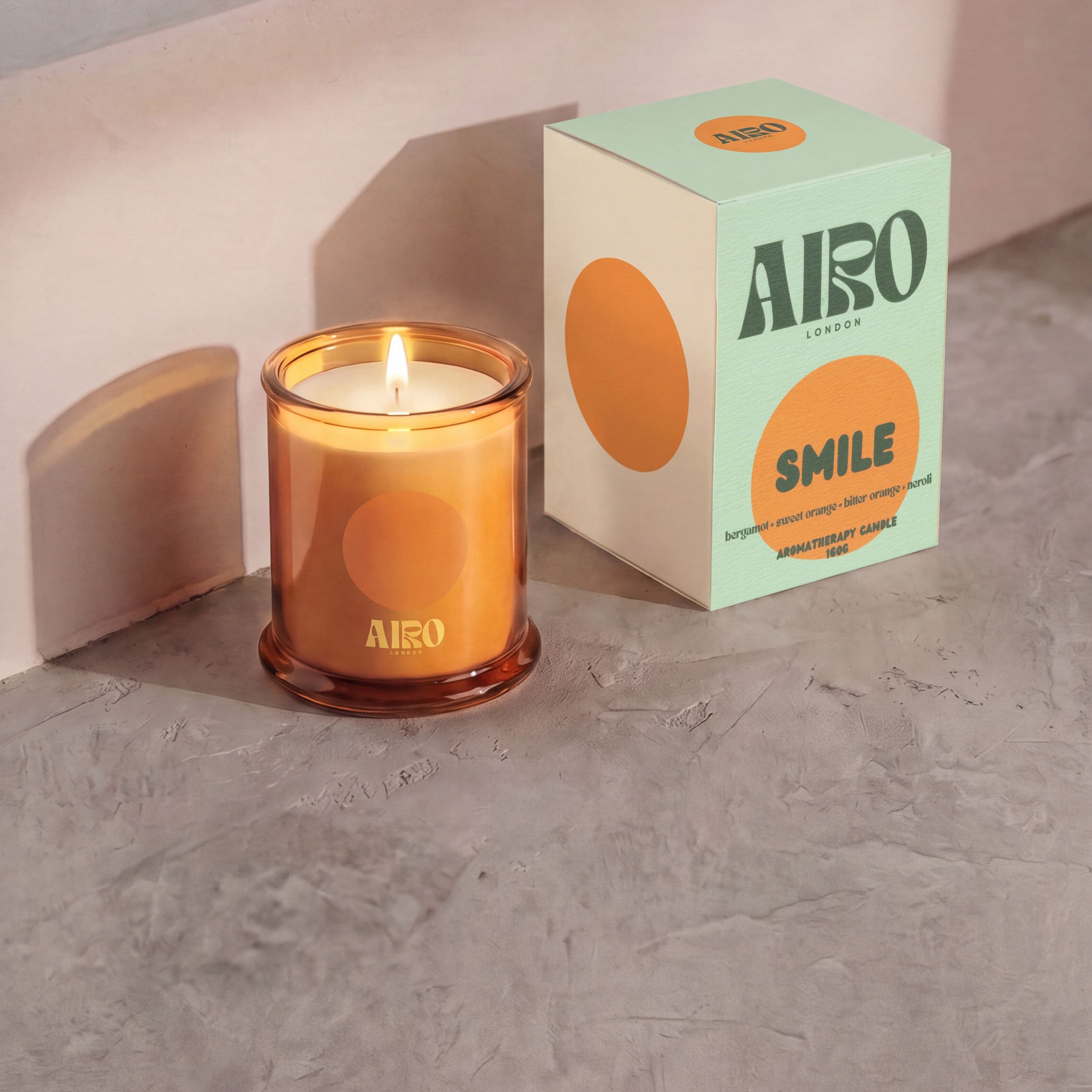 The Happiness Candle in a naturally lit setting